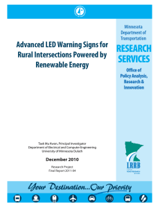 Advanced LED Warning Signs for Rural Intersections Powered by Renewable Energy