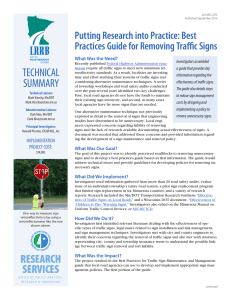 TECHNICAL Putting Research into Practice: Best Practices Guide for Removing Traffic Signs