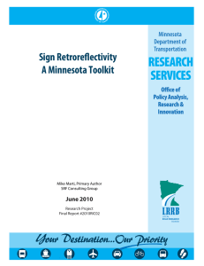 Sign Retroreflectivity A Minnesota Toolkit  June 2010