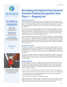 Technical ReseaRch Developing and Implementing Enhanced Pavement Marking Management Tools: