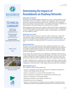 RESEARCH Determining the Impacts of Roundabouts on Roadway Networks