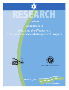 Appendices to Evaluating the Effectiveness of the Minnesota Speed Management Program 2007-21A