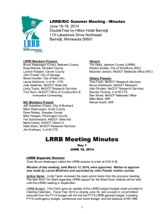 LRRB/RIC Summer Meeting - Minutes June 18-19, 2014 115 Lakeshore Drive Northeast