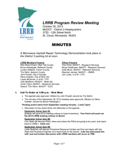 LRRB Program Review Meeting MINUTES October 30, 2013
