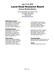 Local Road Research Board July 11-12, 2012 Summer Meeting Minutes