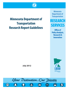 Minnesota Department of Transportation Research Report Guidelines July 2012