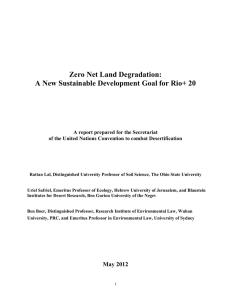 Zero Net Land Degradation: A report prepared for the Secretariat