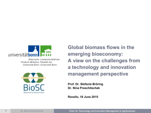 Global biomass flows in the emerging bioeconomy: a technology and innovation