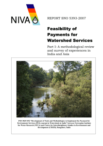 Feasibility of Payments for Watershed Services