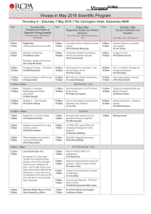 Viruses in May 2016 Scientific Program Thursday 5