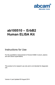 ab100510 – ErbB2 Human ELISA Kit Instructions for Use