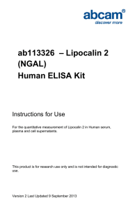 ab113326  – Lipocalin 2 (NGAL) Human ELISA Kit Instructions for Use