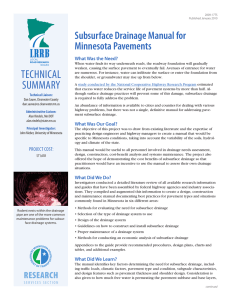 Subsurface Drainage Manual for Minnesota Pavements
