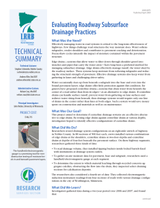 Evaluating Roadway Subsurface Drainage Practices