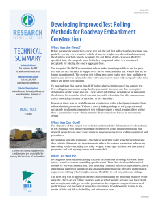 Technical ReseaRch Developing Improved Test Rolling Methods for Roadway Embankment