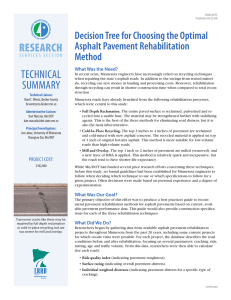 Technical ReseaRch Decision Tree for Choosing the Optimal Asphalt Pavement Rehabilitation