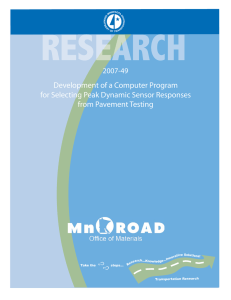 Development of a Computer Program for Selecting Peak Dynamic Sensor Responses 2007-49