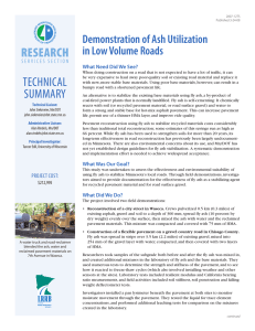 technical ReseaRch Demonstration of Ash Utilization in Low Volume Roads