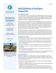 Field Validation of Intelligent Compaction RESEARCH