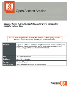 Coupling fluvial-hydraulic models to predict gravel transport in spatially variable flows