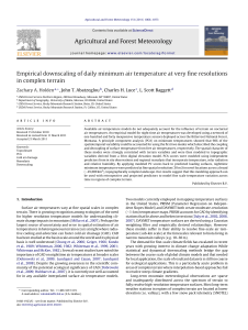 Agricultural and Forest Meteorology in complex terrain Zachary A. Holden