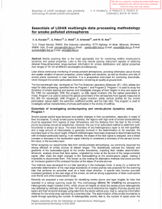 Essentials  of LIDAR multiangle data for smoke polluted atmospheres s. S.