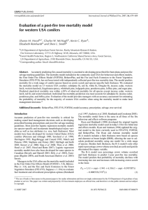 Evaluation of a post-fire tree mortality model for western USA conifers