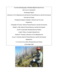 Growth and Demography of Pinaleño High Elevation Forests RJVA 07-JV-11221615317 Performance Report