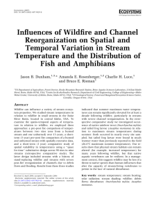 Influences of Wildfire and Channel Reorganization on Spatial and