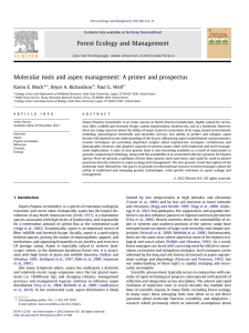 Molecular tools and aspen management: A primer and prospectus Mock Richardson Wolf