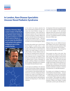 In London, Rare Disease Specialists Uncover Novel Pediatric Syndrome CUSTOMER CASE STUDY