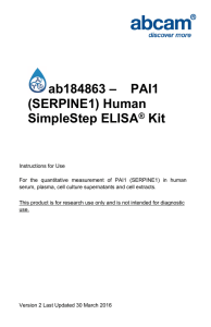 ab184863 –    PAI1 (SERPINE1) Human SimpleStep ELISA Kit
