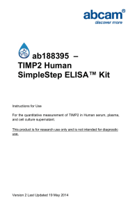 ab188395  – TIMP2 Human SimpleStep ELISA™ Kit