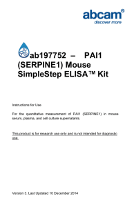 ab197752  –    PAI1 (SERPINE1) Mouse SimpleStep ELISA™ Kit