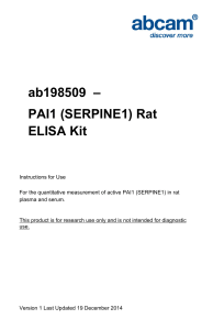 ab198509  – PAI1 (SERPINE1) Rat ELISA Kit