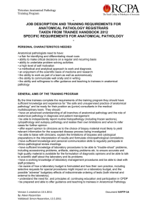 - JOB DESCRIPTION AND TRAINING REQUIREMENTS FOR ANATOMICAL PATHOLOGY REGISTRARS