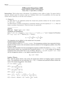Differential Equations 2280 Name