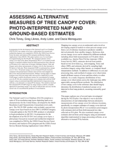 ASSeSSInG AlTernATIve MeASUreS oF Tree CAnoPy Cover: PHoTo-InTerPreTeD nAIP AnD GroUnD-BASeD eSTIMATeS