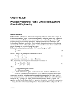 Chapter 10.00B Physical Problem for Partial Differential Equations Chemical Engineering