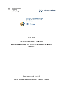 International Academic Conference ‘Agricultural Knowledge and Knowledge Systems in Post-Soviet Societies’