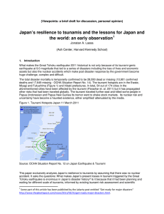 Japan’s resilience to tsunamis and the lessons for Japan and