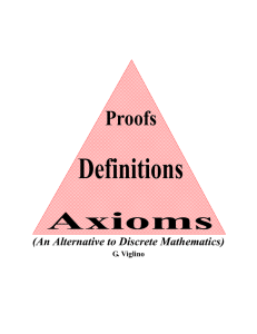 Definitions Proofs (An Alternative to Discrete Mathematics) G. Viglino