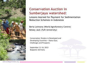 Conservation Auction in Sumberjaya watershed : Lessons learned for Payment for Sedimentation