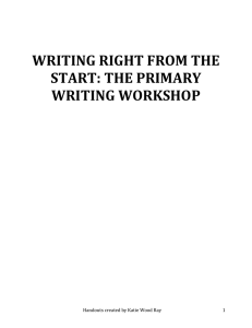 WRITING RIGHT FROM THE START: THE PRIMARY WRITING WORKSHOP