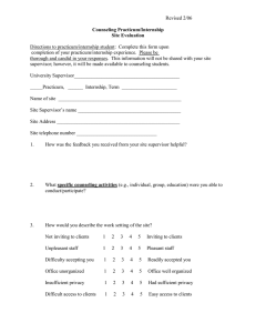 Revised 2/06 Directions to practicum/internship student:  Complete this form upon