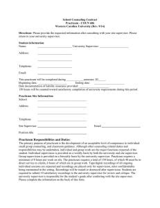 School Counseling Contract Practicum - COUN 686 Western Carolina University (Rev. 9/14)