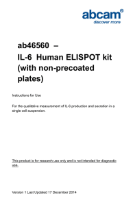 ab46560  – IL-6  Human ELISPOT kit (with non-precoated plates)