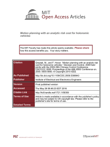 Motion planning with an analytic risk cost for holonomic vehicles Please share