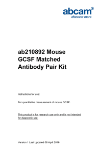 ab210892 Mouse GCSF Matched Antibody Pair Kit