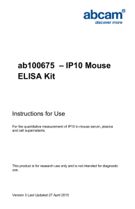 ab100675  – IP10 Mouse ELISA Kit Instructions for Use